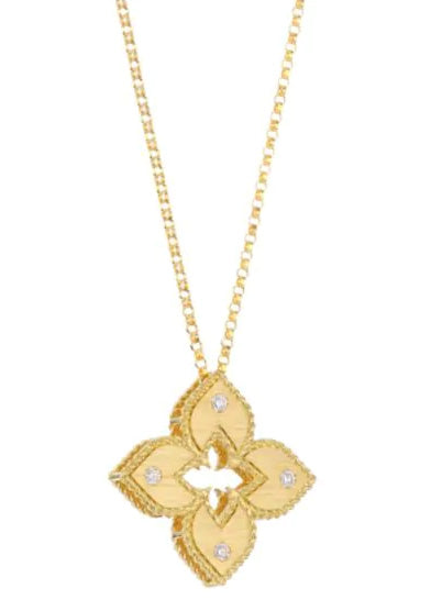 Roberto Coin 18K Yellow Gold Venetian Princess Diamond Dog Tag Pendant  Necklace - 7773283AY19X