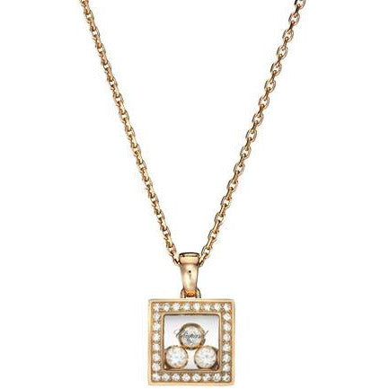 Chopard Diamond Square Pendant With 3 Floating Diamonds