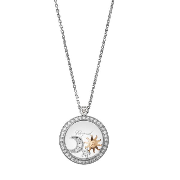 Chopard Diamond White Gold Sun Moon Stars Pendant 799434 1401