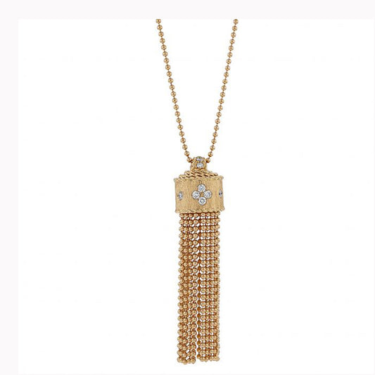 Roberto Coin Princess Diamond Tassel Necklace