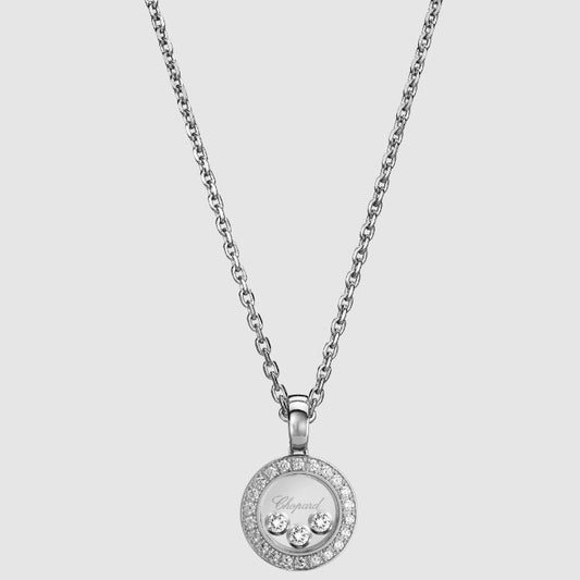 Chopard Round Diamond Pendant With Three Floating Diamonds
