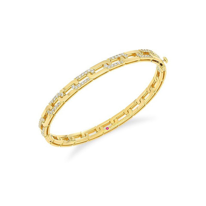 Roberto Coin Navarra Yellow Gold Demi Diamond Bangle