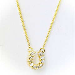 Tiny Treasures Yellow Gold Baby Horseshoe Necklace