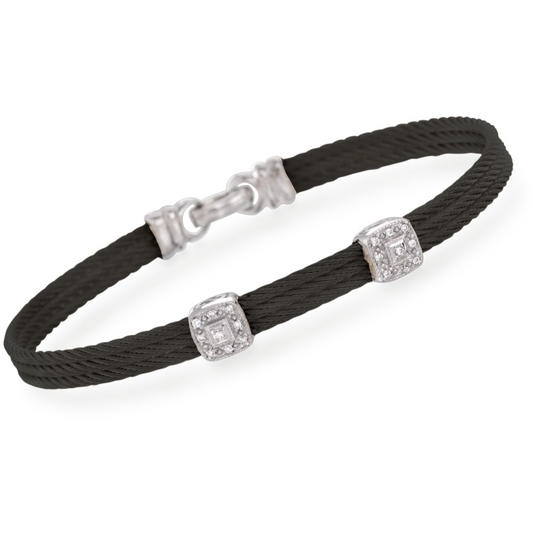 Alor Celtic Noir 2 Diamond Station Bangle