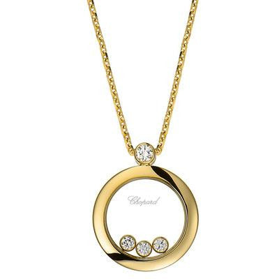 Chopard Round Pendant With Three Floating Diamonds