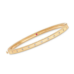 Roberto Coin Yellow Gold Princess Diamond Studded Bangle