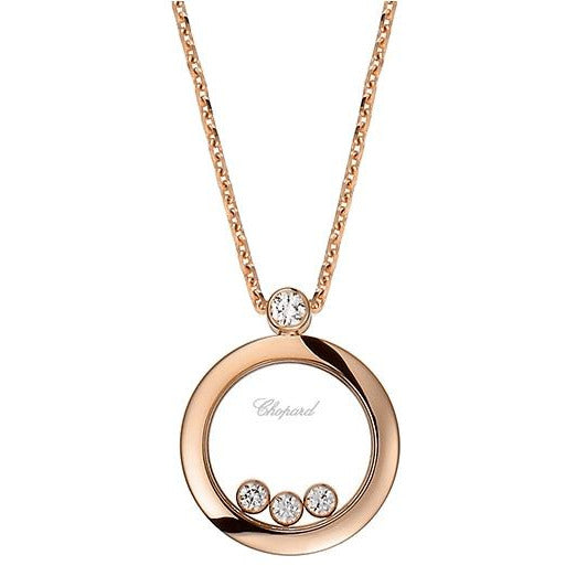 Chopard Round Pendant With Three Floating Diamonds