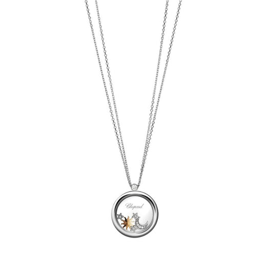 Chopard White Gold Large Sun Moon Stars Pendant