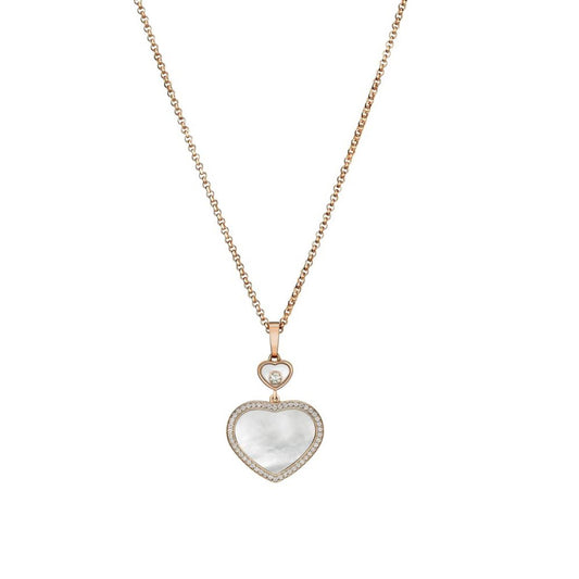 Chopard Happy Hearts Rose Gold Mother Of Pearl Diamond Pendant