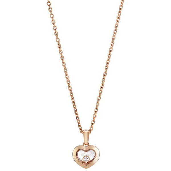 Chopard Rose Gold Heart Pendant With 1 Floating Diamonds 79A054