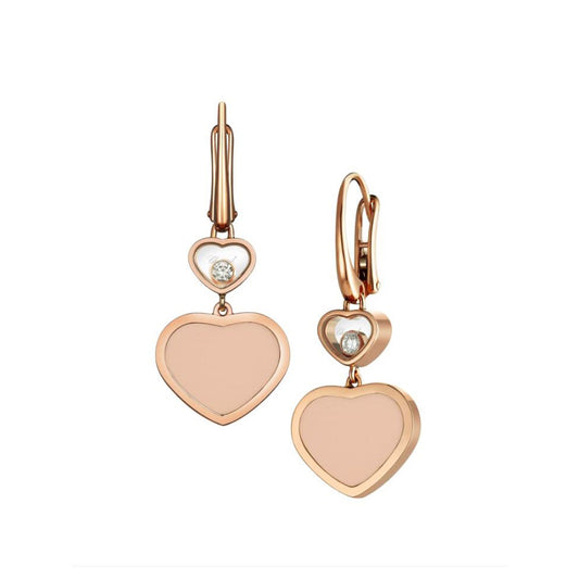 Happy Hearts Rose Gold Rose Stone Earrings