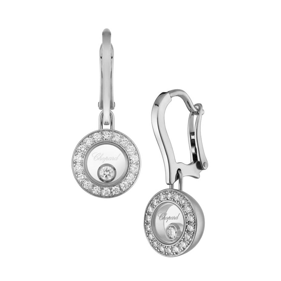 Chopard Round Diamond Hanging Earrings