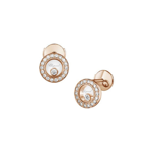 Chopard Rose Gold Round Diamond Icons Earrings