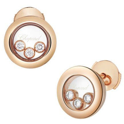 Chopard Rose Gold Round Earrings