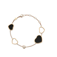 Chopard Happy Hearts Rose Gold Onyx Bracelet