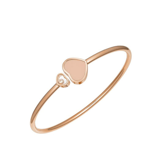 Chopard Happy Hearts Rose Gold Pink Stone Bangle