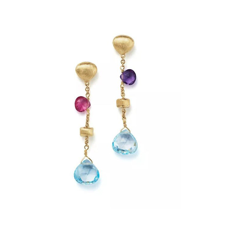 Marco Bicego Paradise Multi Gemstone Short Earrings / OB1554 MIX109 Y ...