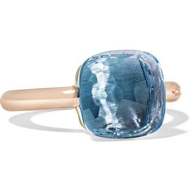 Pomellato Classic Nudo Rose Gold Blue Topaz Ring